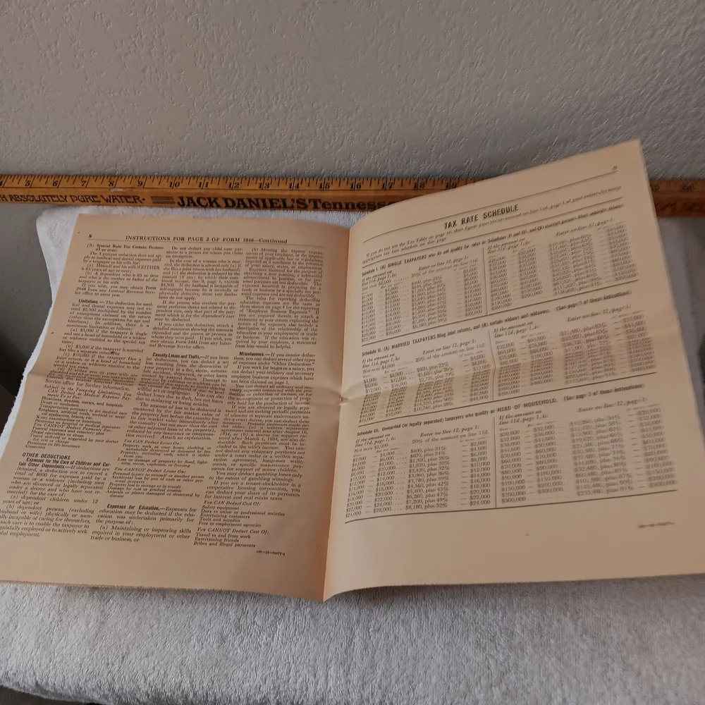 Vintage Income Tax Return Guide 1961
